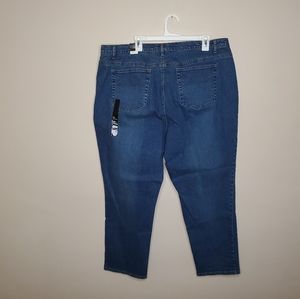 NWT-LANE BRYANT VENEZIA DARK WASH STRAIGHT DENIM JEANS sz 24 AVERAGE--NEW‎
